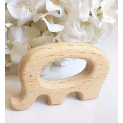 Hochet en bois naturel Eléphant