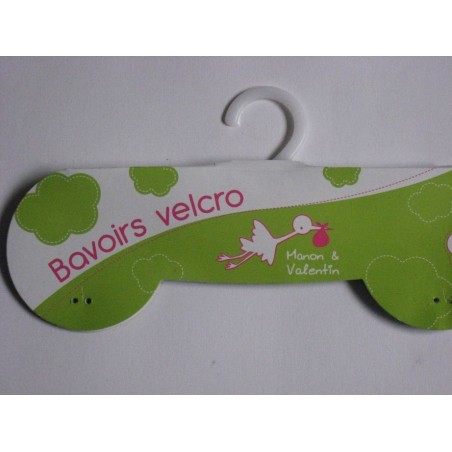 Bavoir rose  'Manon & Valentin'