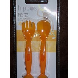 Couverts orange dès 4 mois 'Hippos'