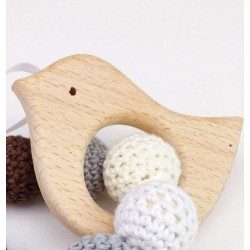 Hochet en bois naturel Oiseau 