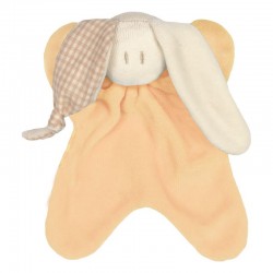 Doudou bio oreilles à carreaux -Pêche 