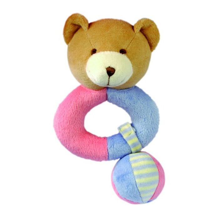 Doudou boule ours rose 'BINO