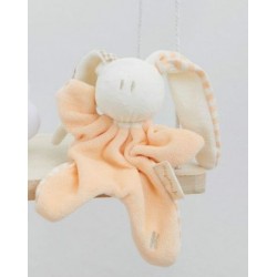 Doudou bio oreilles à carreaux -Pêche 