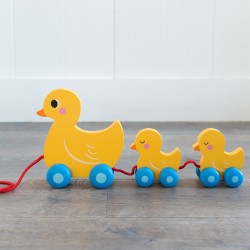 La famille canards Jouet à tirer en bois 