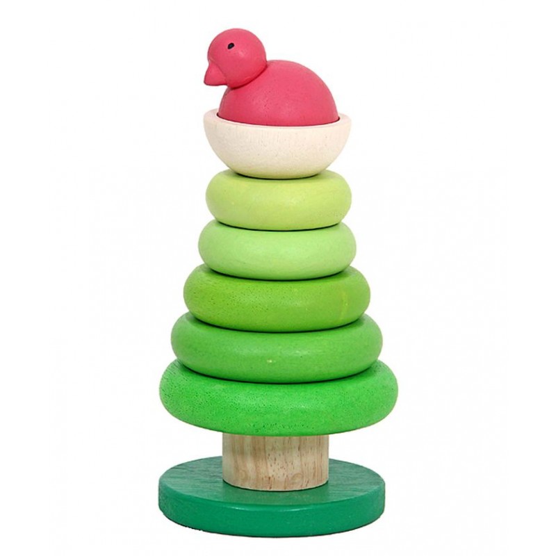 Pyramide Arbre et oiseau-en bois Pyramide Arbre et oiseau-en bois