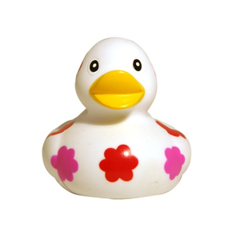 Canard de bain motifs fleurs lumineux