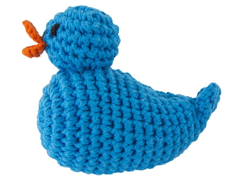 Hochet 'canard bleu' crochet