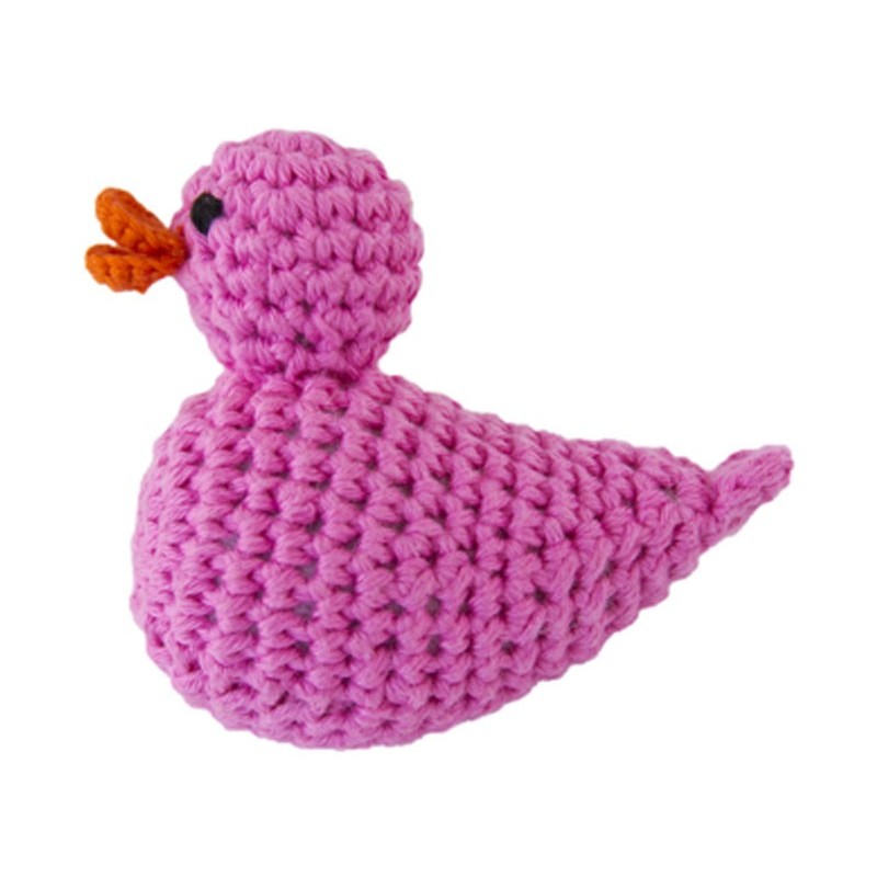 Hochet &#039;canard rose pâle&#039; crochet