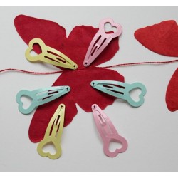 Barrettes pour cheveux- set de 6  'Pastel Hearts' 