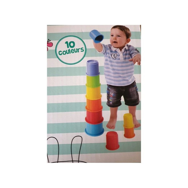 Jouet d'éveil 10 cones empilables Jouet d'éveil 10 cones empilables