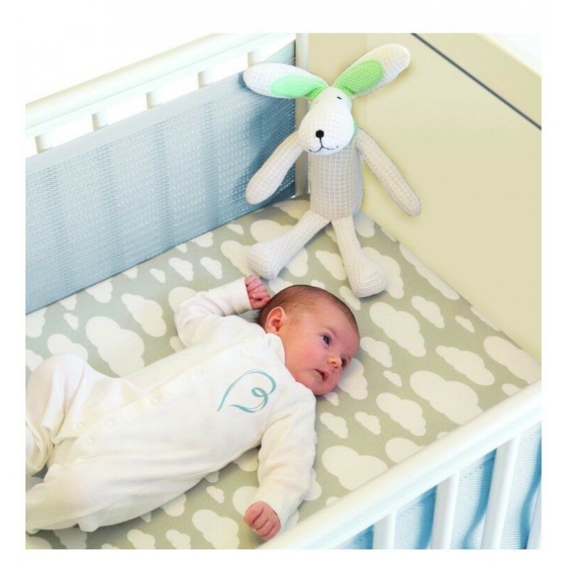 FREAHAP R Tour de Lit Respirant 2 Côtés en Maille pour Lit Bébé Berceau Rose 