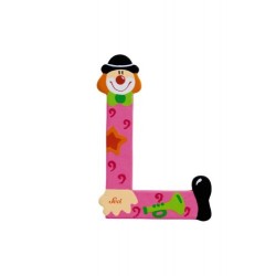 Lettre clown L en bois 