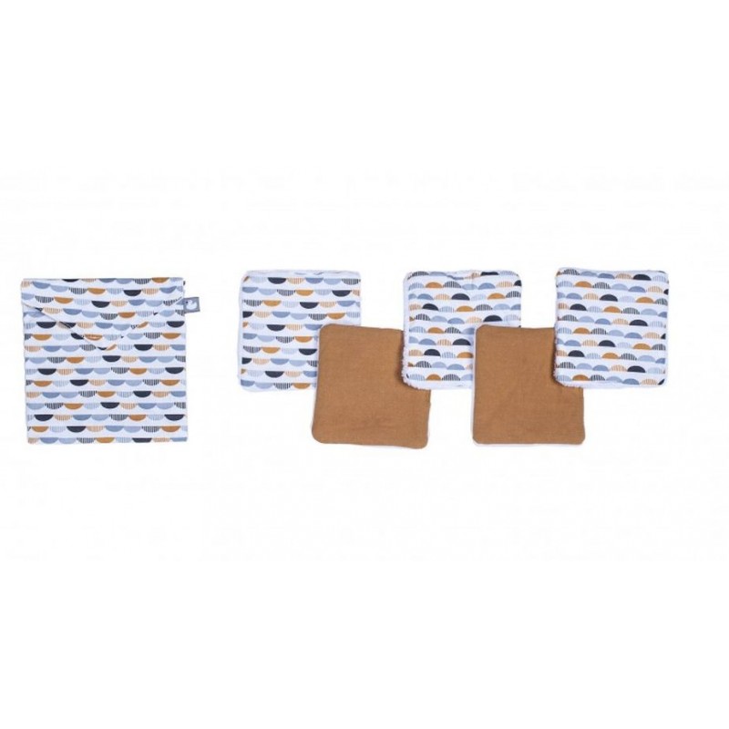5 Lingettes lavables "Demi-Lunes" Caramel 5 Lingettes lavables "Demi-Lunes" Caramel