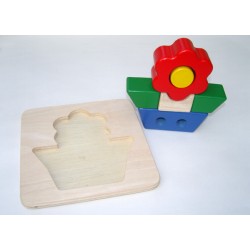 Puzzle en bois 3D 'fleur'