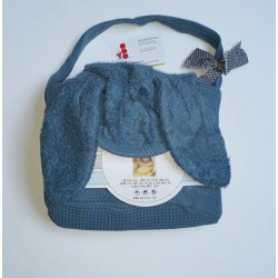 Serviette-Cape de bain évolutive "Chien" Bleu Jean 