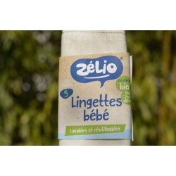 5 lingettes bébé en coton bio 