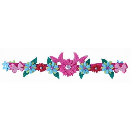 Bandeau pour cheveux 'Fleurs et Papillons'