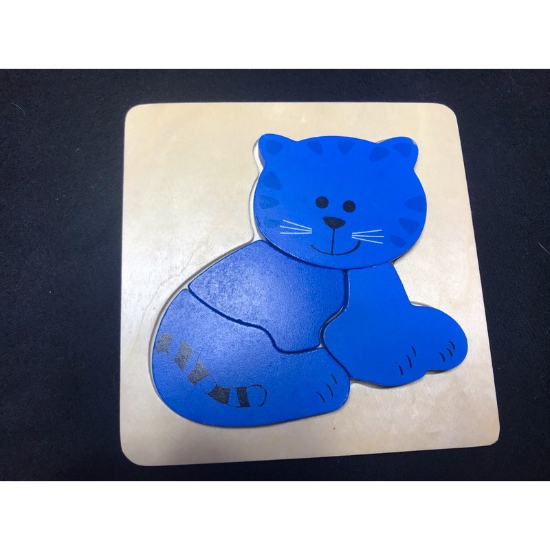 Puzzle en bois 'Chat bleu' 1er âge Puzzle en bois 'Chat bleu' 1er âge