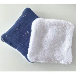 5 Lingettes lavables "Bleu nuit" 