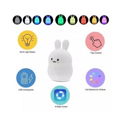 Veilleuse Lapin Rechargeable Portable 9 couleurs 