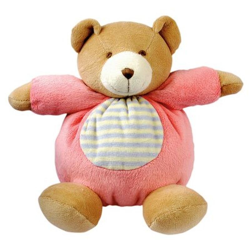 Doudou boule ours rose &#039;BINO&#039;