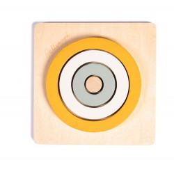 Puzzle en bois "3 cercles Ocre" 1er âge 