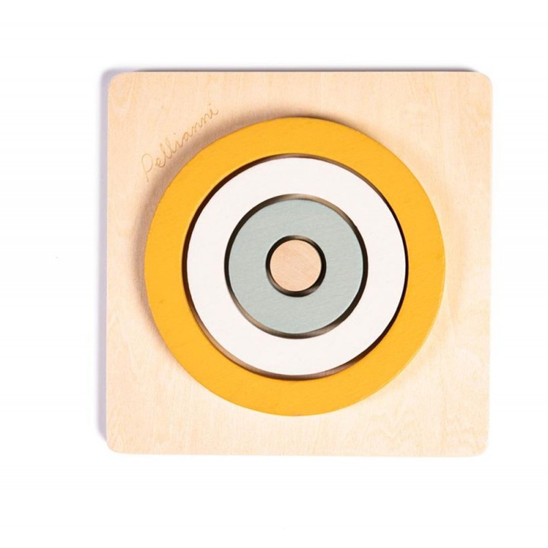 Puzzle en bois "3 cercles Ocre" 1er âge Puzzle en bois "3 cercles Ocre" 1er âge