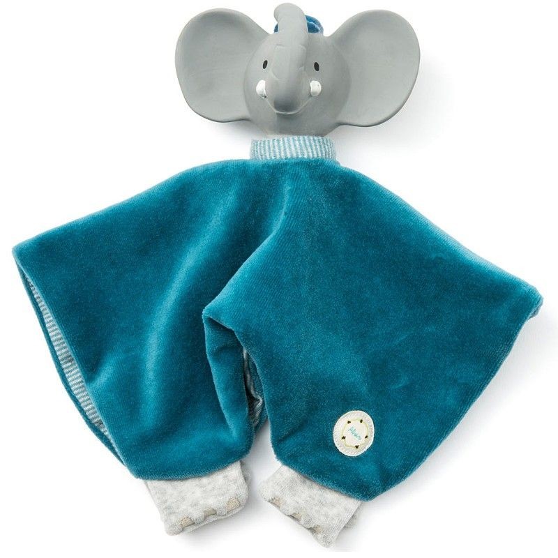 Doudou plat avec tête d'éléphant en caoutchouc Doudou plat avec tête d'éléphant en caoutchouc