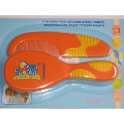 Brosse à cheveux et peigne orange pour bébé 