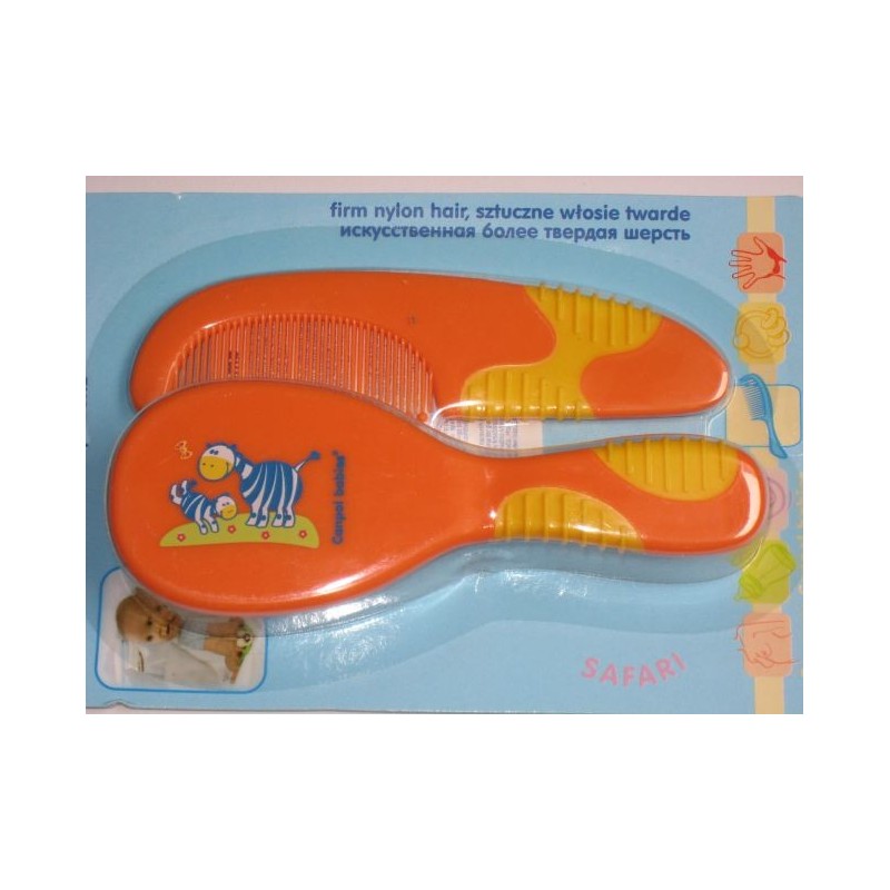 Brosse à cheveux et peigne orange pour bébé