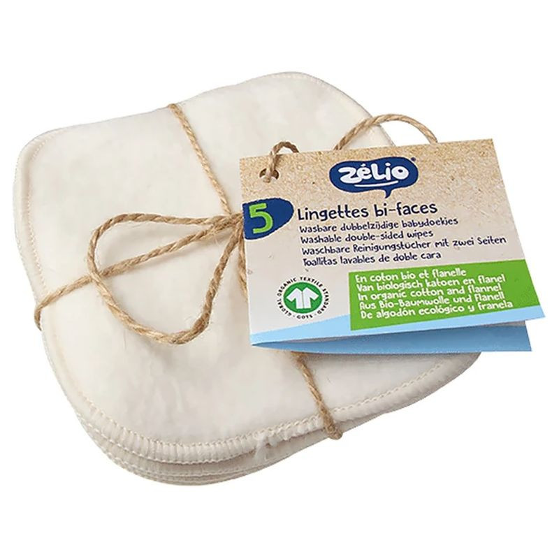 5 lingettes bi-faces Coton...