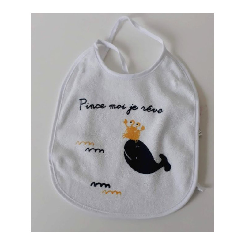 Bavoir à lacets "Pince moi je rêve" Bavoir à lacets "Pince moi je rêve"