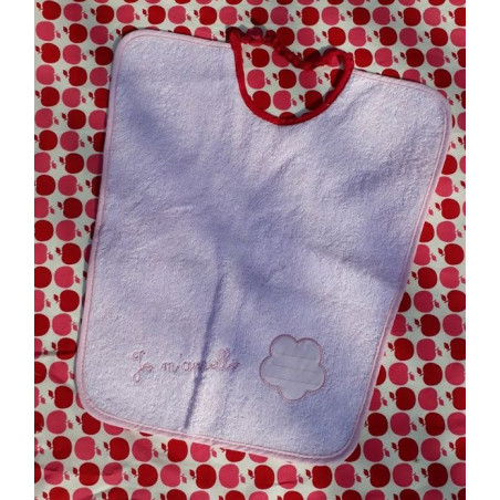 Bavoir-serviette de table élastiquée avec Etiquette