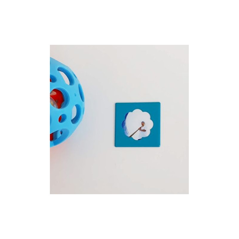Mini cadre photo magnétique bleu