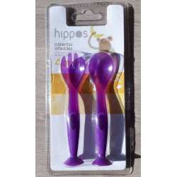 Couverts violets dès 4 mois 'Hippos' 