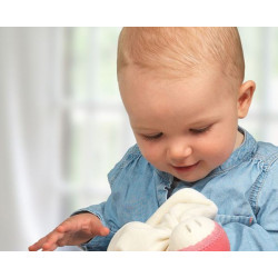 Doudou bio Zmooz rose dès la naissance 