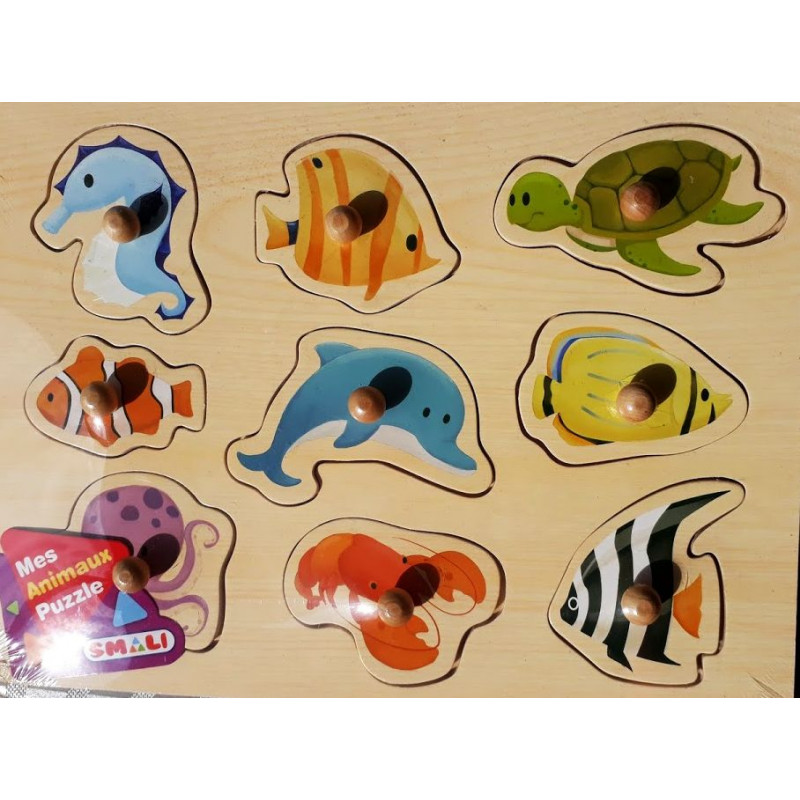 Puzzle bois dès 1 an - Puzzle bébé animaux du zoo