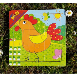 Puzzle en bois 'la poule' 