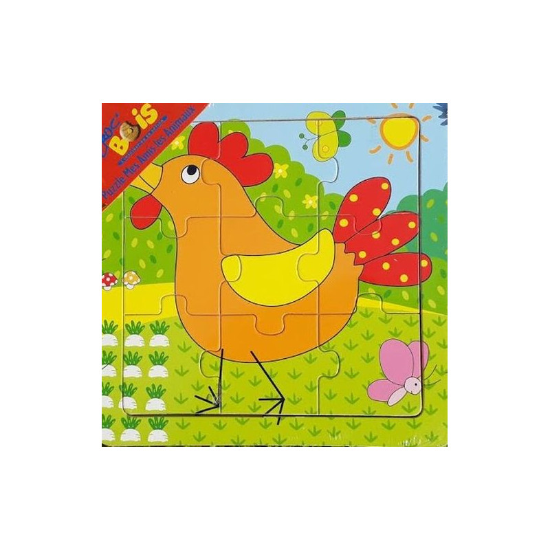 Puzzle pour bébé de 2 ans chat poule vache animaux