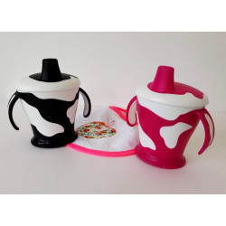 Tasse avec anses 9 mois + 'Little cow' rose 