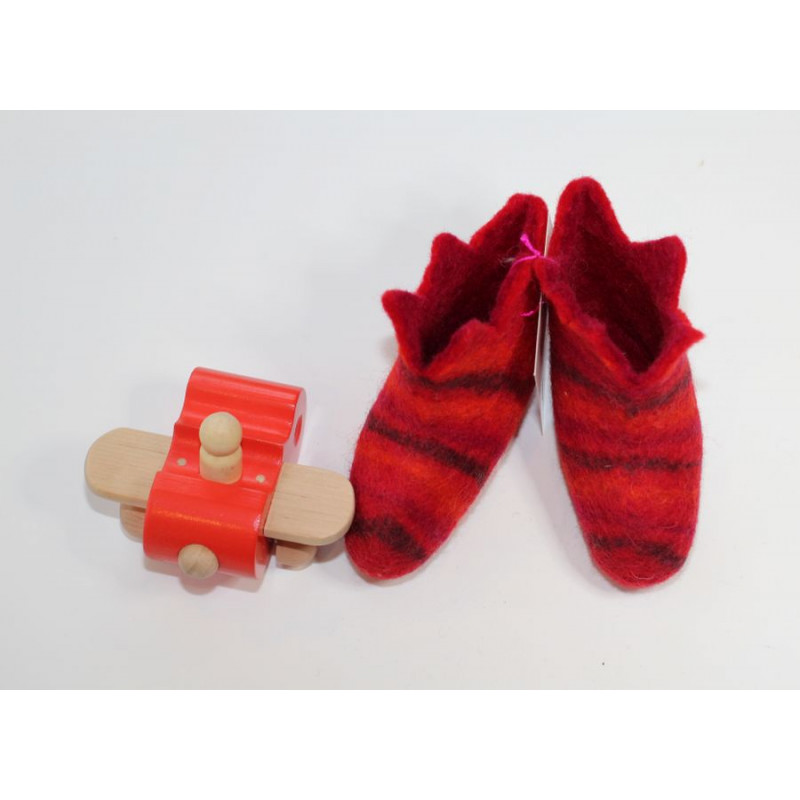 Chaussons 1er âge en feutre - Rouge Chaussons 1er âge en feutre - Rouge