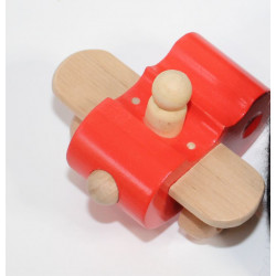 Avion rouge en bois dès 2 ans 