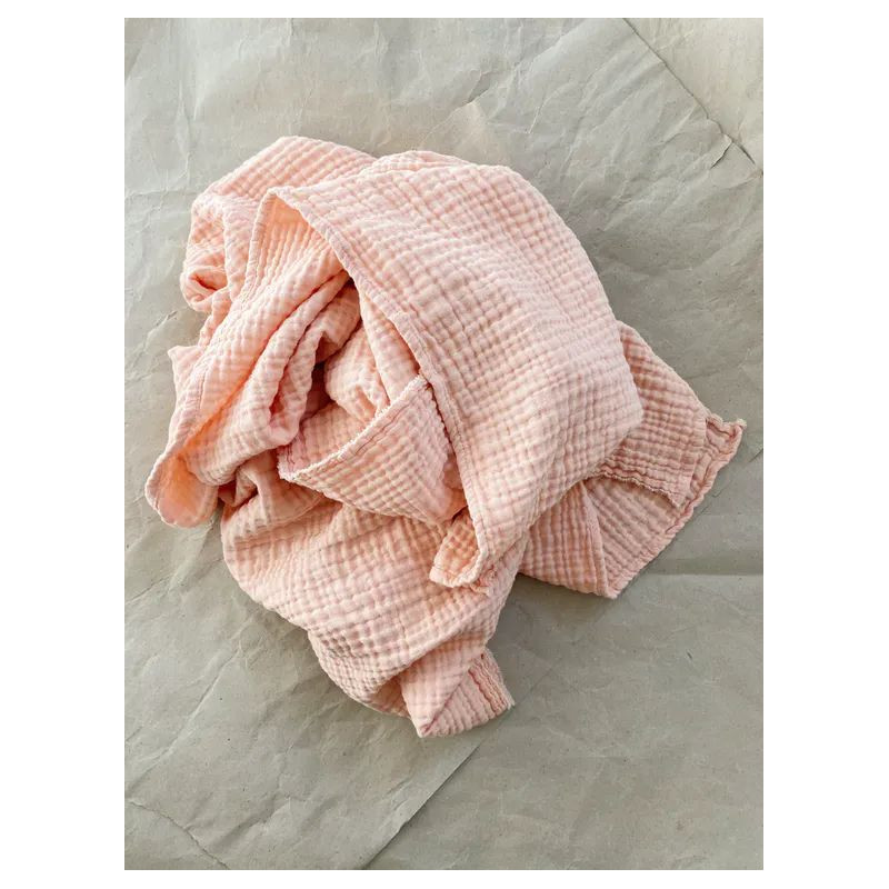 Lange rose saumon-mousseline de coton Lange rose saumon-mousseline de coton