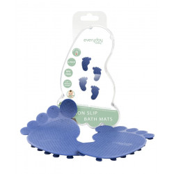 4 tapis de bain thermosensibles-bleu 