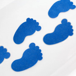 4 tapis de bain thermosensibles-bleu 