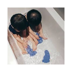 4 tapis de bain thermosensibles-bleu 