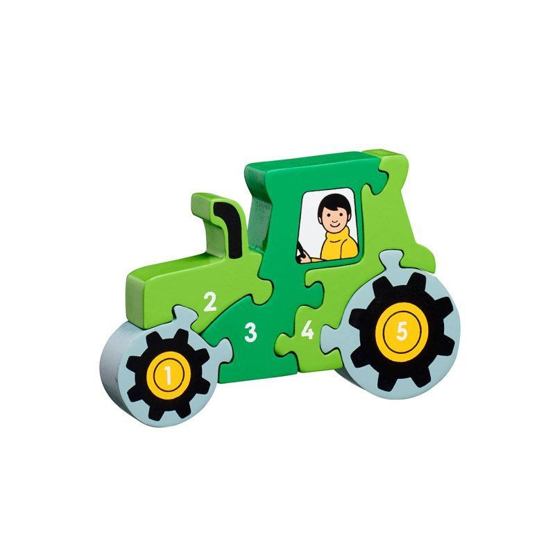 Puzzle en bois Tracteur vert
