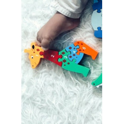 Puzzle en bois Girafe Chiffres 