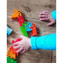 Puzzle en bois Girafe Chiffres 