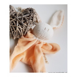 Doudou bio oreilles à carreaux -Pêche 